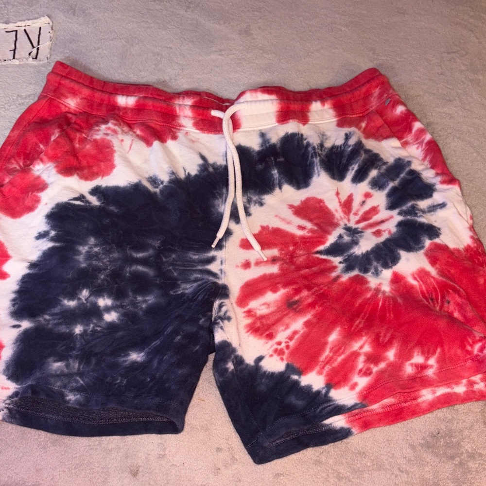 Old Navy Red and Black Tie-Dye Shorts